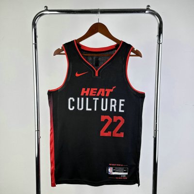 Maillot de Basket #22 Butler Miami Heat 23-24 city Noir Imprimé